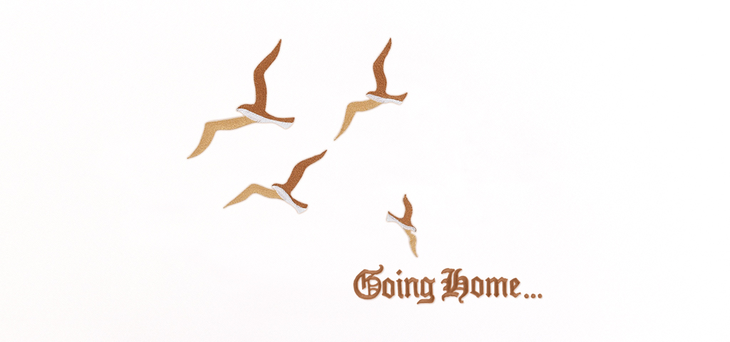 Going Home NEW Birds Bronze White Faux